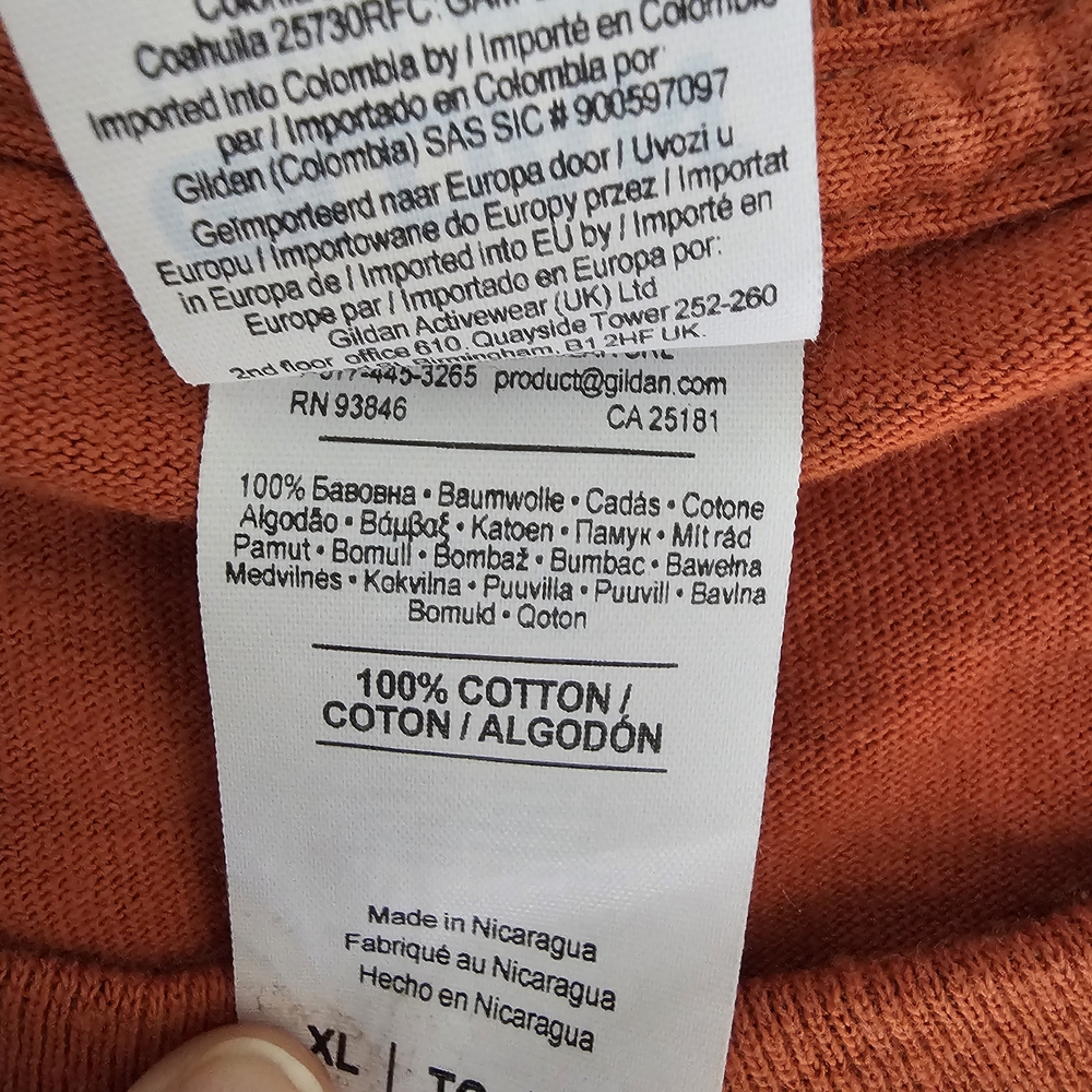 Gildan Rust Long Sleeve Men's Tee - Picture 5 of 9